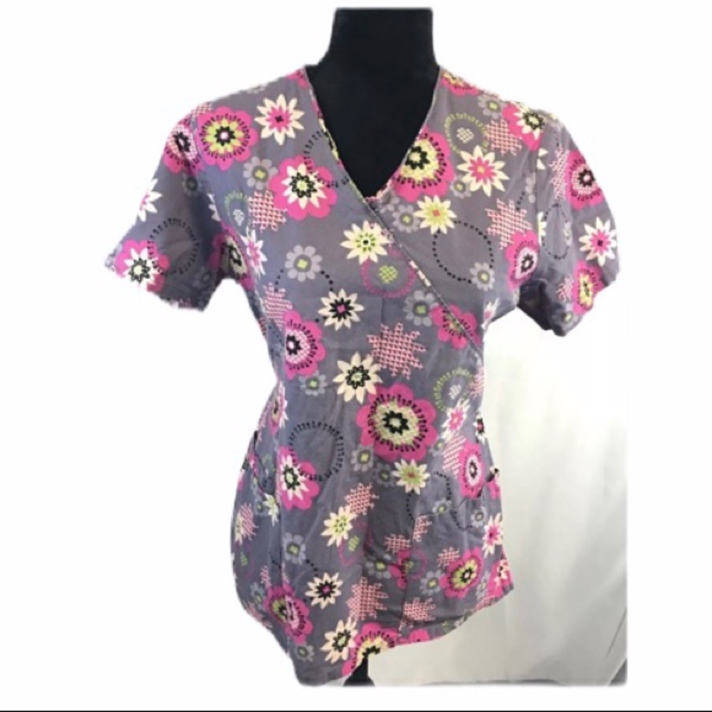 SB Scrubs Purple Floral Shirt,
